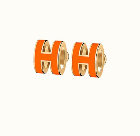 [Revel Jewelry]MINI POP H EARRINGS ORANGE