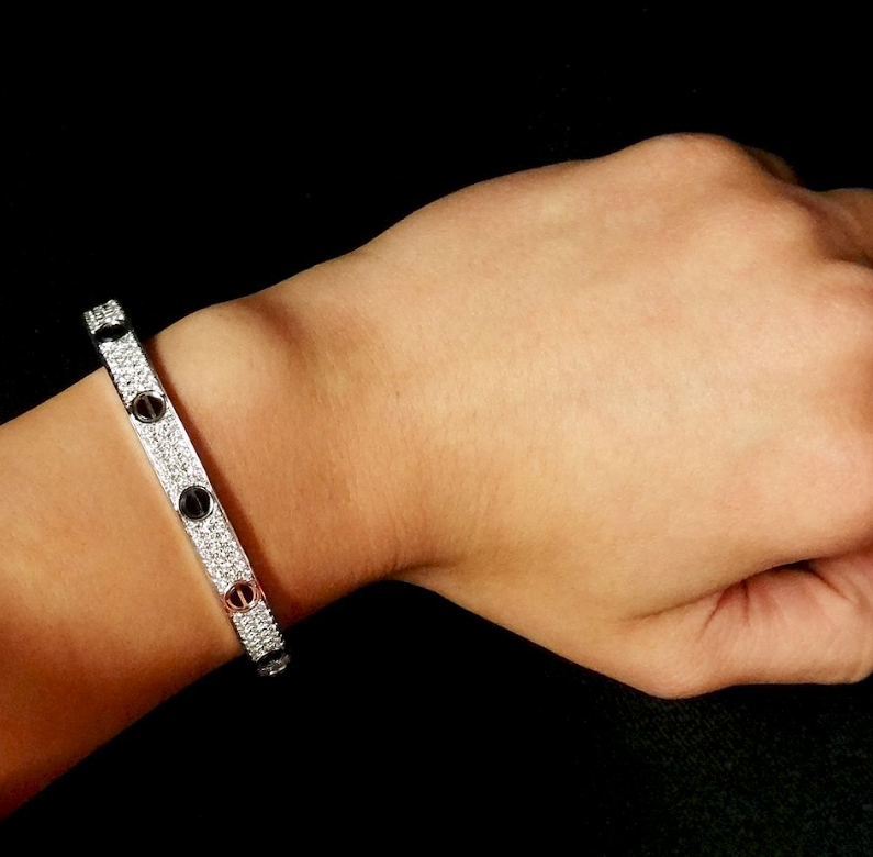 [Revel Jewelry]LOVE BRACELET 6.1MM DIAMOND-PAVED CERAMIC