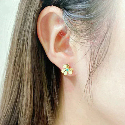 [Revel Jewelry]フリヴォル フラワー マラカイト イヤリング