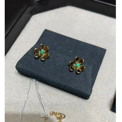 [Revel Jewelry]フリヴォル フラワー マラカイト イヤリング