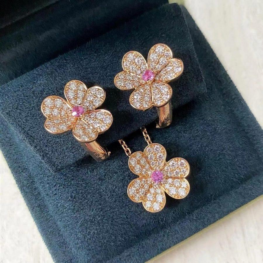 [Revel Jewelry]FRIVOLE ROSE GOLD FLOWER DIAMOND NECKLACE