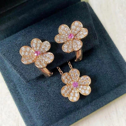 [Revel Jewelry]FRIVOLE ROSE GOLD FLOWER DIAMOND NECKLACE