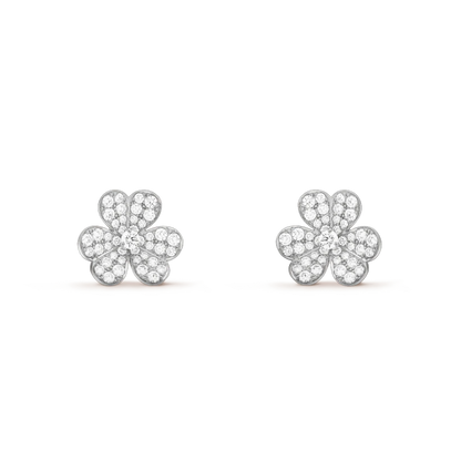 [Revel Jewelry]FRIVOLE SILVER FLOWER DIAMOND EARRINGS