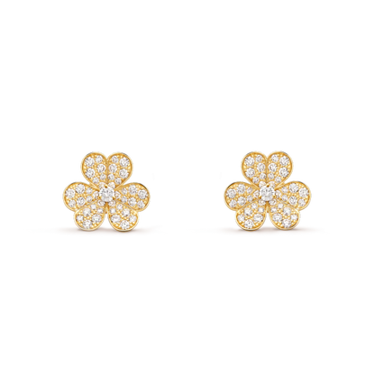 [Revel Jewelry]FRIVOLE GOLD FLOWER DIAMOND EARRINGS