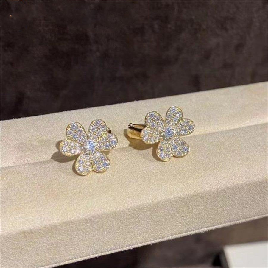 [Revel Jewelry]FRIVOLE GOLD FLOWER DIAMOND EARRINGS