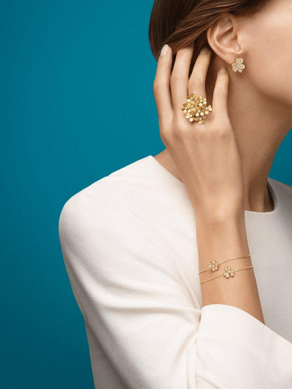 [Revel Jewelry]FRIVOLE GOLD FLOWER DIAMOND EARRINGS