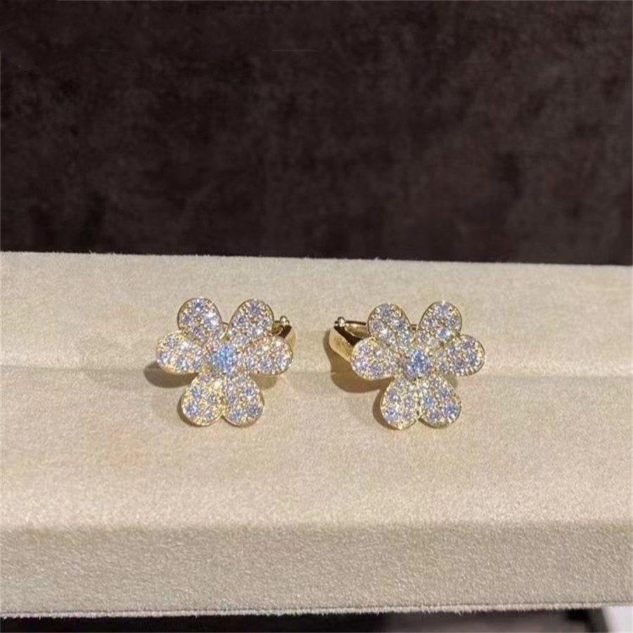 [Revel Jewelry]FRIVOLE GOLD FLOWER DIAMOND EARRINGS