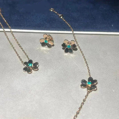 [Revel Jewelry]フリヴォル フラワー マラカイト イヤリング