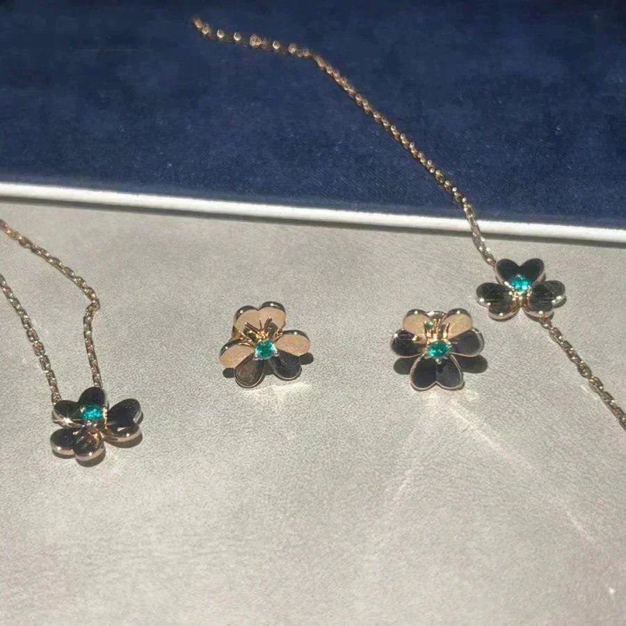 [Revel Jewelry]フリヴォル フラワー マラカイト イヤリング