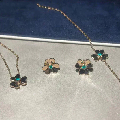 [Revel Jewelry]フリヴォル フラワー マラカイト イヤリング
