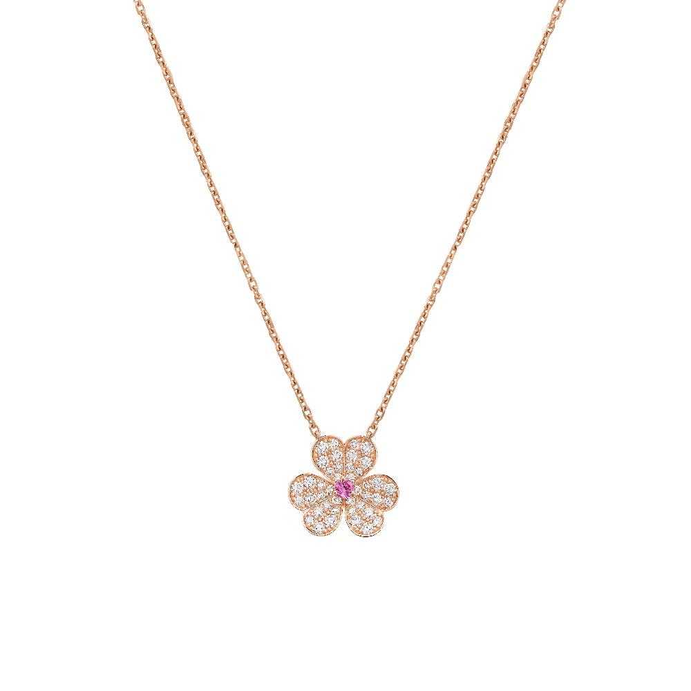 [Revel Jewelry]FRIVOLE ROSE GOLD FLOWER DIAMOND NECKLACE