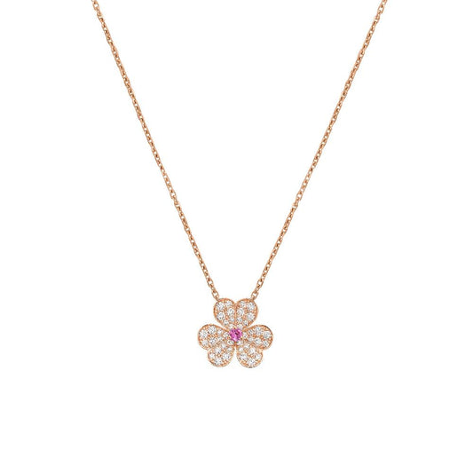 [Revel Jewelry]FRIVOLE ROSE GOLD FLOWER DIAMOND NECKLACE