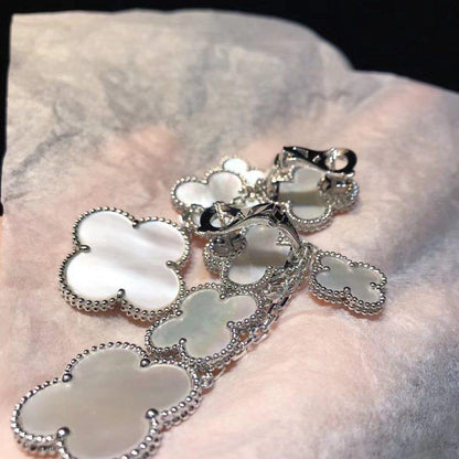 [Revel Jewelry]クローバー イヤリング ホワイト マザーオブパール 4モチーフ シルバー