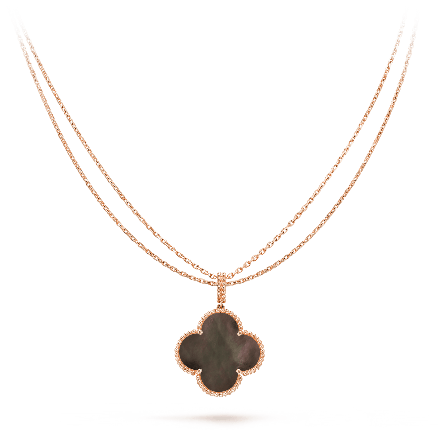 [Revel Jewelry]CLOVER 25MM GOLD DARK MOP BIG CLOVER NECKLACE