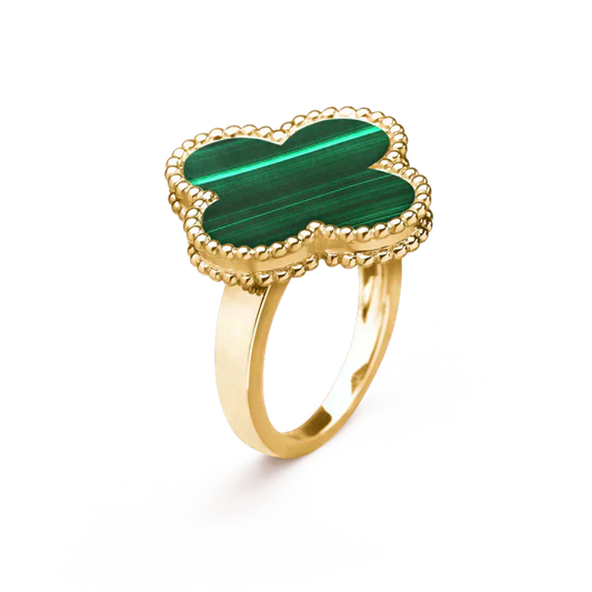 [Revel Jewelry]CLOVER MALACHITE RING