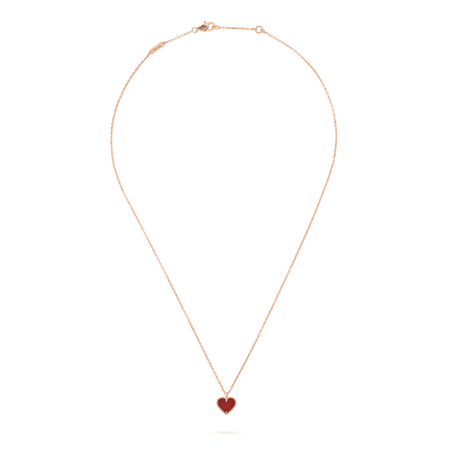 [Revel Jewelry]SWEET CLOVER CARNELIAN HEART NECKLACE