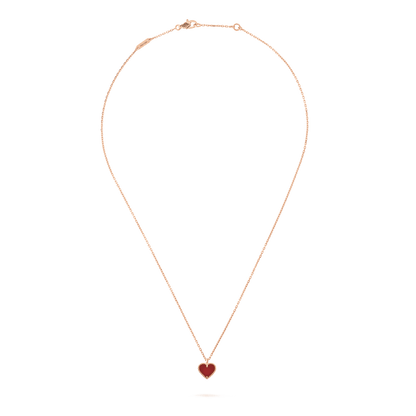 [Revel Jewelry]SWEET CLOVER CARNELIAN HEART NECKLACE