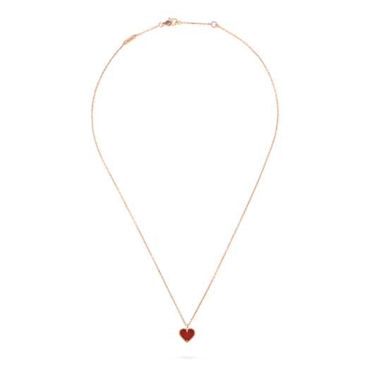 [Revel Jewelry]SWEET CLOVER CARNELIAN HEART NECKLACE