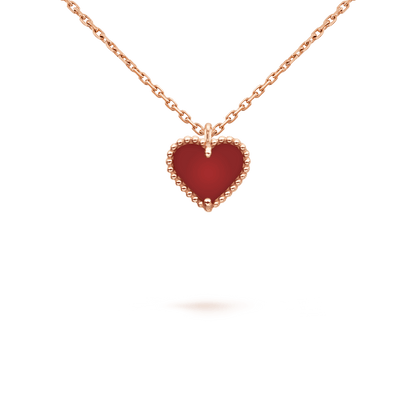 [Revel Jewelry]SWEET CLOVER CARNELIAN HEART NECKLACE