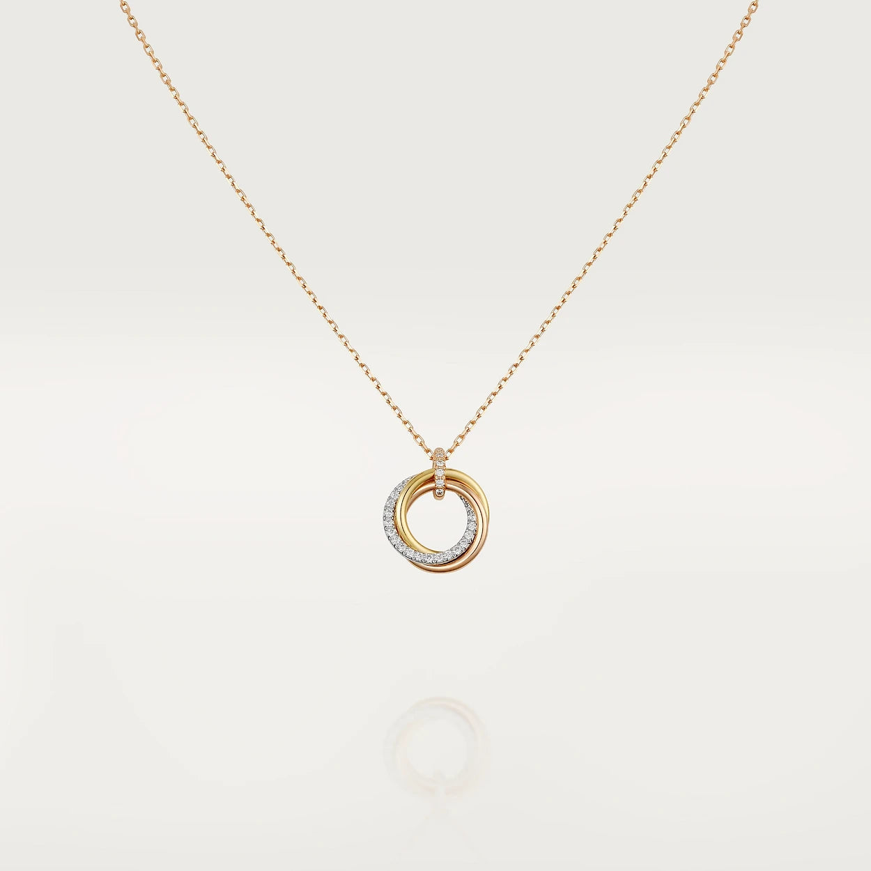 [Revel Jewelry]TRINITY NECKLACE SILVER GOLD PINK GOLD DIAMONDS