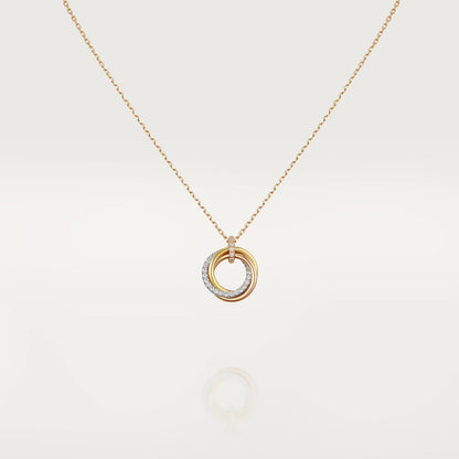 [Revel Jewelry]TRINITY NECKLACE SILVER GOLD PINK GOLD DIAMONDS