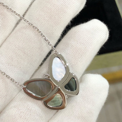 [Revel Jewelry]LARGE BUTTERFLY SILVER PENDANT DIAMOND NECKLACE