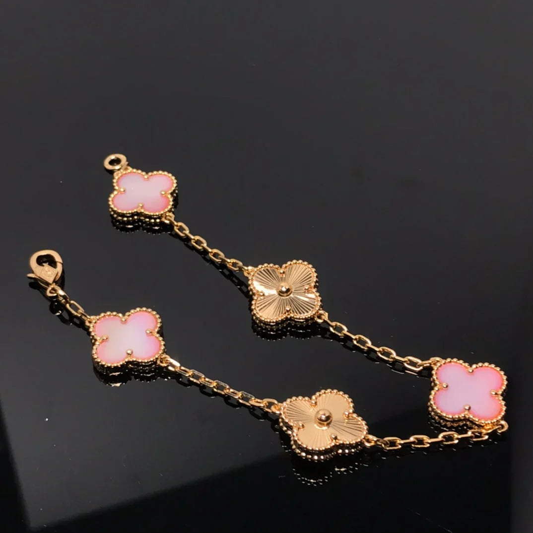 [Revel Jewelry] CLOVER 5 MOTIFS  PINK MOP BRACELET COLLECTION