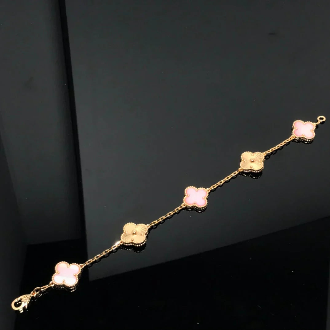 [Revel Jewelry] CLOVER 5 MOTIFS  PINK MOP BRACELET COLLECTION