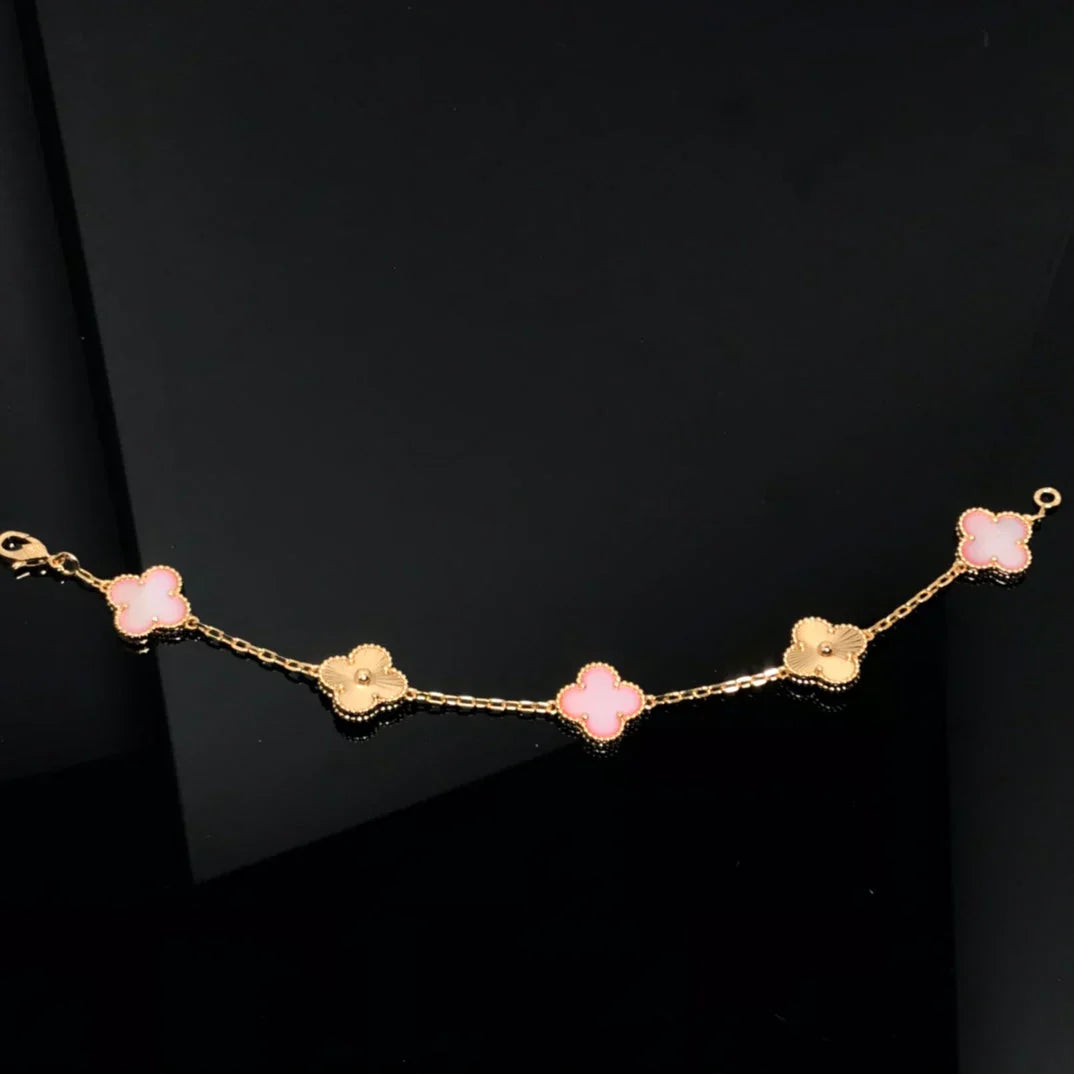 [Revel Jewelry] CLOVER 5 MOTIFS  PINK MOP BRACELET COLLECTION