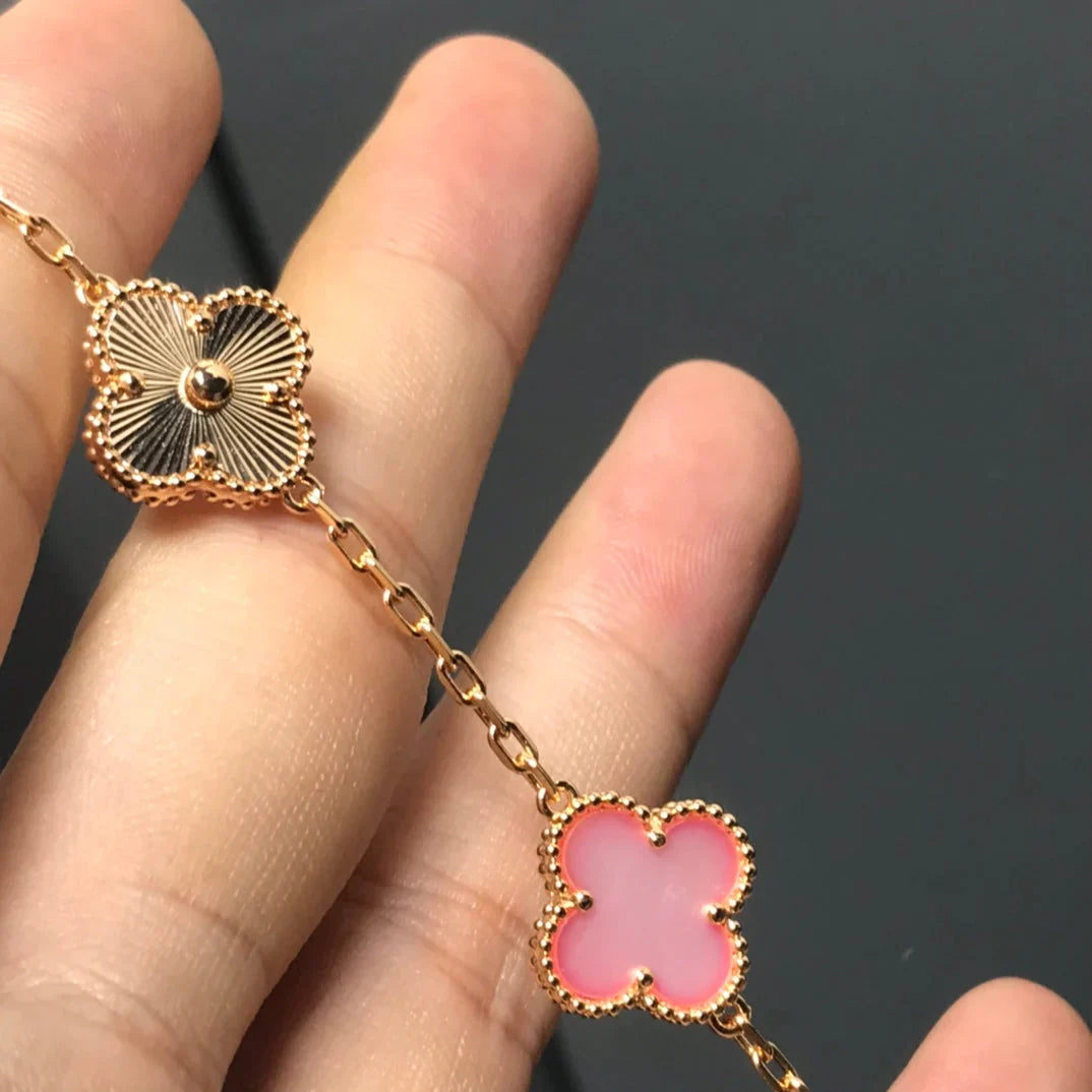 [Revel Jewelry] CLOVER 5 MOTIFS  PINK MOP BRACELET COLLECTION