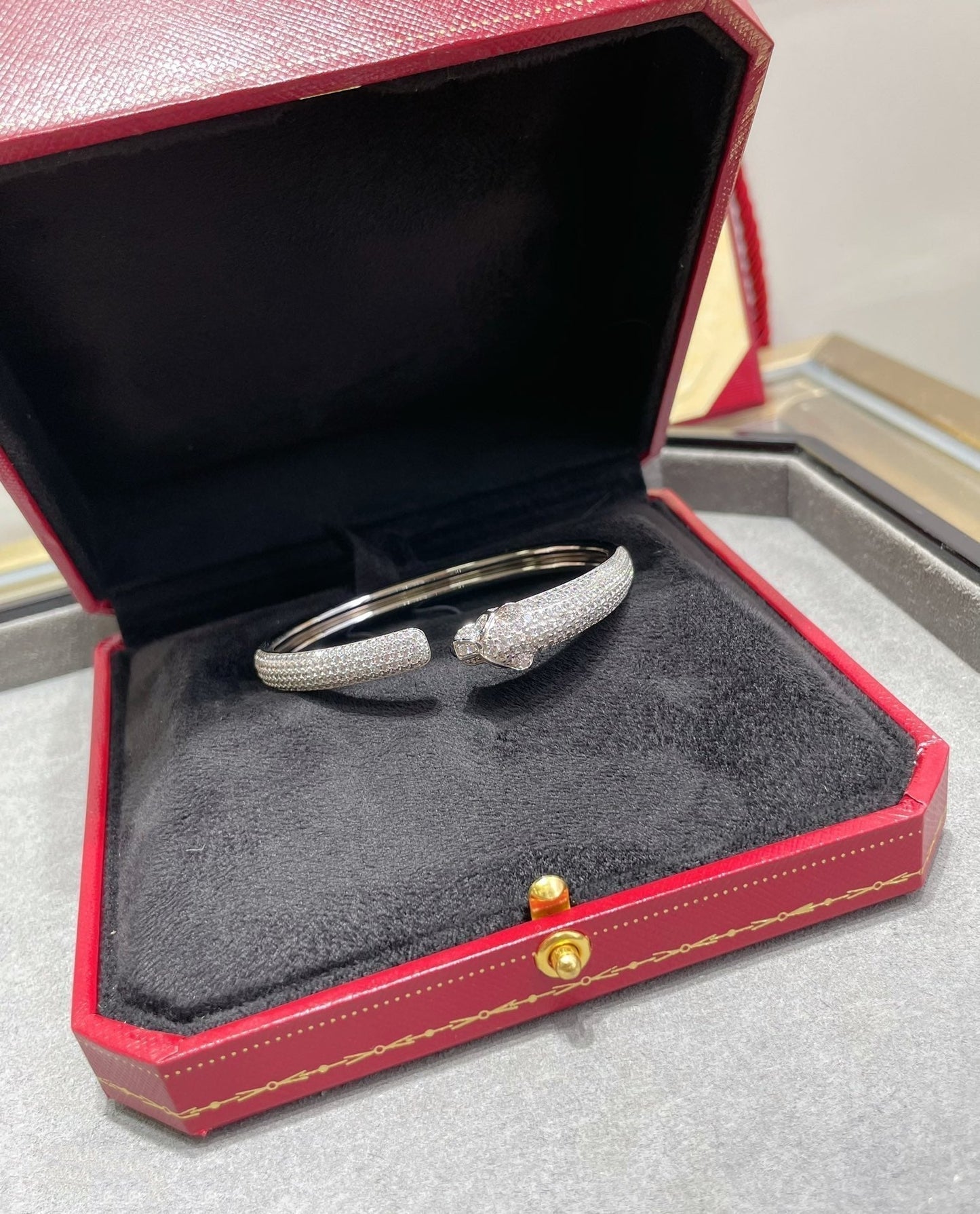 [Revel Jewelry]PANTHERE FULL DIAMOND OPEN BRACELET