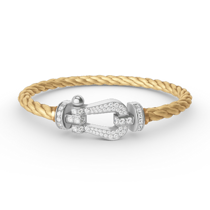 [Revel Jewelry]FORCE LARGE HORSESHOE FULL DIAMOND BRACELET SILVER