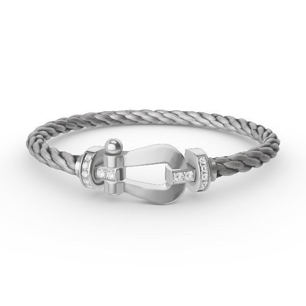 [Revel Jewelry]FORCE LARGE HORSESHOE HALF DIAMOND BRACELET SILVER