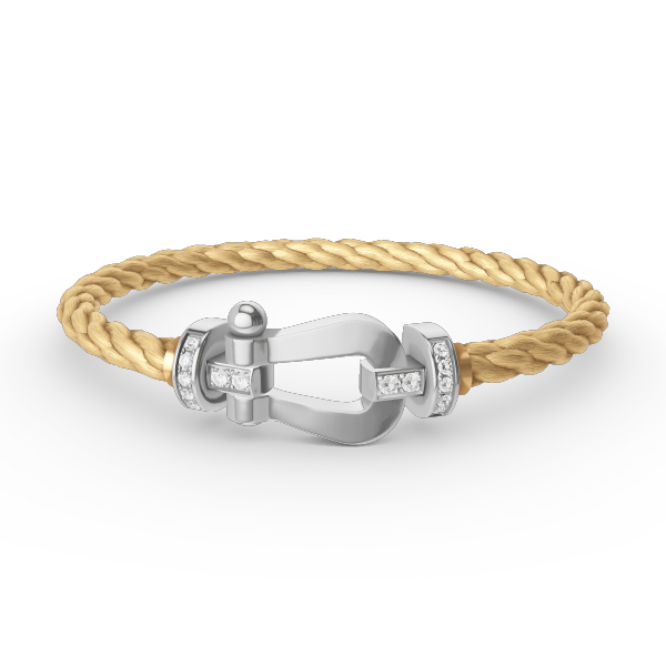 [Revel Jewelry]FORCE LARGE HORSESHOE HALF DIAMOND BRACELET SILVER