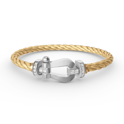 [Revel Jewelry]FORCE LARGE HORSESHOE HALF DIAMOND BRACELET SILVER
