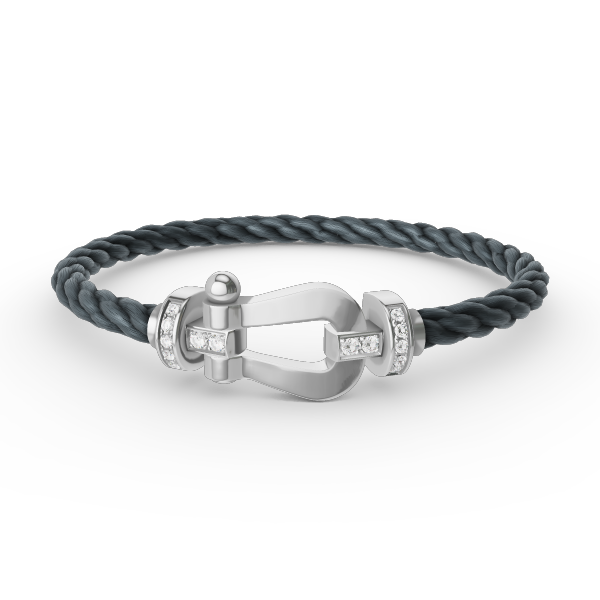 [Revel Jewelry]FORCE LARGE HORSESHOE HALF DIAMOND BRACELET SILVER