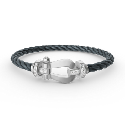 [Revel Jewelry]FORCE LARGE HORSESHOE HALF DIAMOND BRACELET SILVER