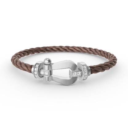 [Revel Jewelry]FORCE LARGE HORSESHOE HALF DIAMOND BRACELET SILVER