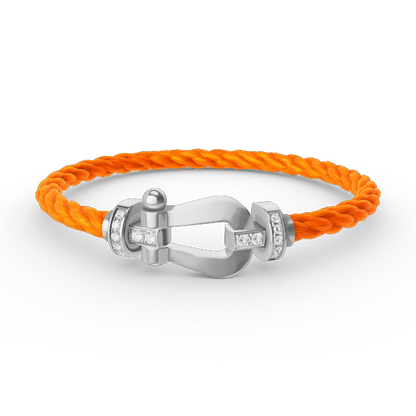 [Revel Jewelry]FORCE LARGE HORSESHOE HALF DIAMOND BRACELET SILVER