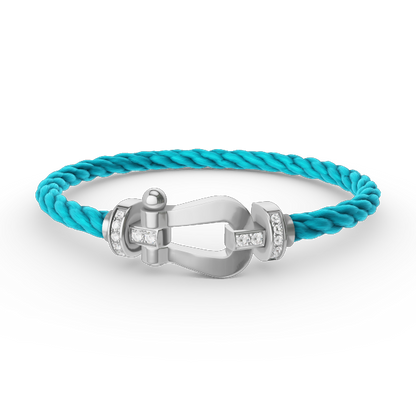 [Revel Jewelry]FORCE LARGE HORSESHOE HALF DIAMOND BRACELET SILVER