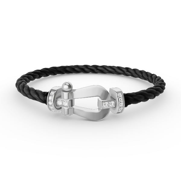 [Revel Jewelry]FORCE LARGE HORSESHOE HALF DIAMOND BRACELET SILVER