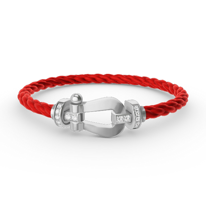 [Revel Jewelry]FORCE LARGE HORSESHOE HALF DIAMOND BRACELET SILVER