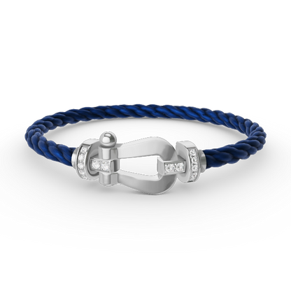 [Revel Jewelry]FORCE LARGE HORSESHOE HALF DIAMOND BRACELET SILVER
