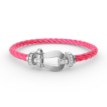 [Revel Jewelry]FORCE LARGE HORSESHOE HALF DIAMOND BRACELET SILVER