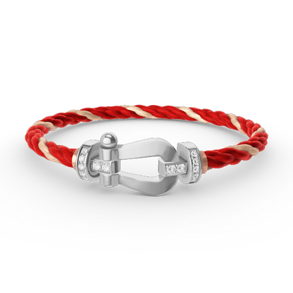 [Revel Jewelry]FORCE LARGE HORSESHOE HALF DIAMOND BRACELET SILVER