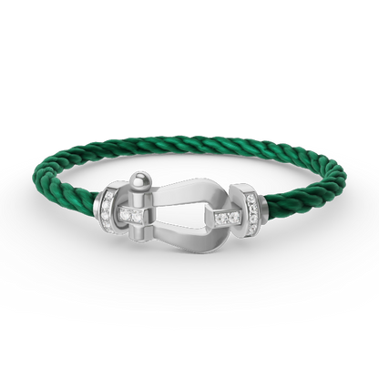 [Revel Jewelry]FORCE LARGE HORSESHOE HALF DIAMOND BRACELET SILVER