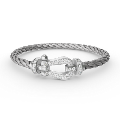 [Revel Jewelry]FORCE LARGE HORSESHOE FULL DIAMOND BRACELET SILVER