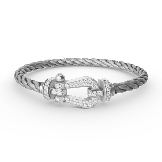 [Revel Jewelry]FORCE LARGE HORSESHOE FULL DIAMOND BRACELET SILVER