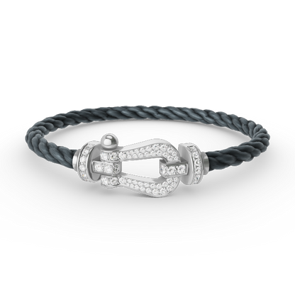 [Revel Jewelry]FORCE LARGE HORSESHOE FULL DIAMOND BRACELET SILVER