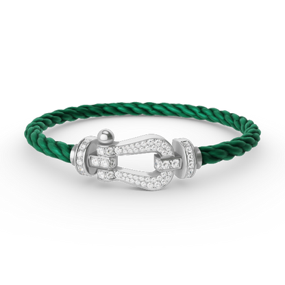 [Revel Jewelry]FORCE LARGE HORSESHOE FULL DIAMOND BRACELET SILVER